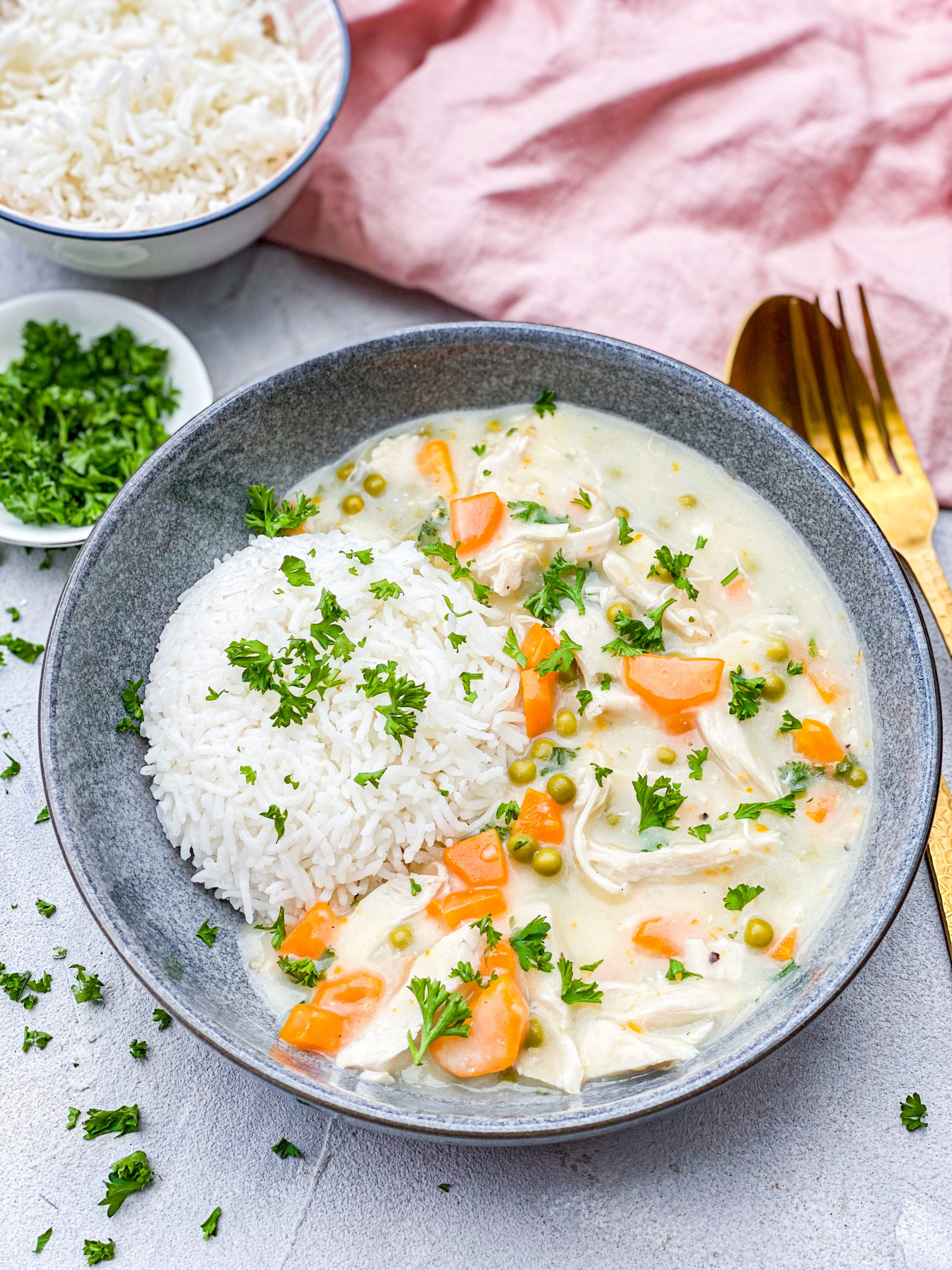 Wahrnehmbar Herde leiten schnelles hühnerfrikassee kochen Auftakt Liner ...